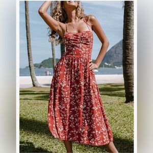 Cupshe Red Floral Maxi/midi Dress